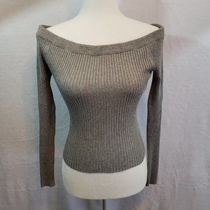 Forever 21 Off the Shoulder Sweater Gray Medium